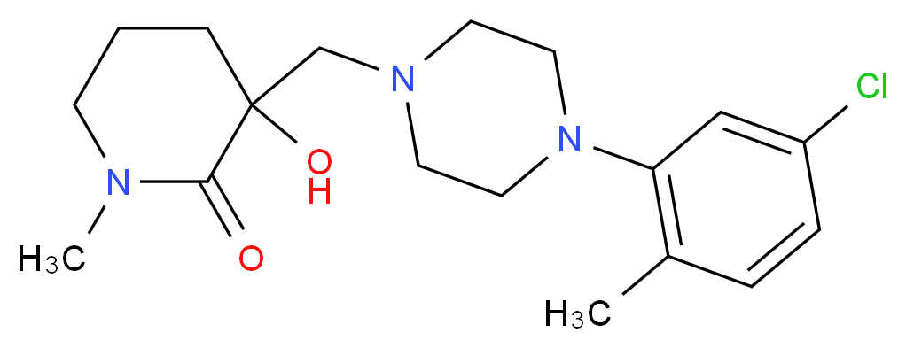 3-{[4-(5-chloro-2-methylphenyl)-1-piperazinyl]methyl}-3-hydroxy-1-methyl-2-piperidinone_分子结构_CAS_)
