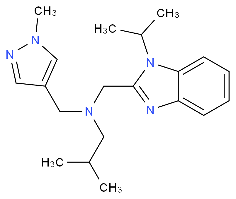 N-[(1-isopropyl-1H-benzimidazol-2-yl)methyl]-2-methyl-N-[(1-methyl-1H-pyrazol-4-yl)methyl]propan-1-amine_分子结构_CAS_)