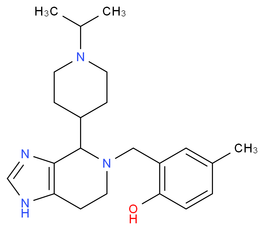 2-{[4-(1-isopropylpiperidin-4-yl)-1,4,6,7-tetrahydro-5H-imidazo[4,5-c]pyridin-5-yl]methyl}-4-methylphenol_分子结构_CAS_)