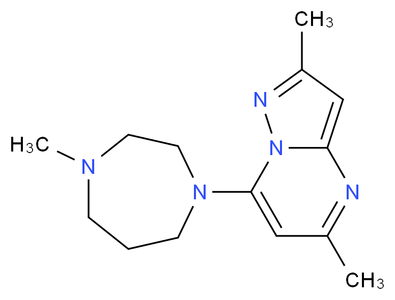 2,5-dimethyl-7-(4-methyl-1,4-diazepan-1-yl)pyrazolo[1,5-a]pyrimidine_分子结构_CAS_)