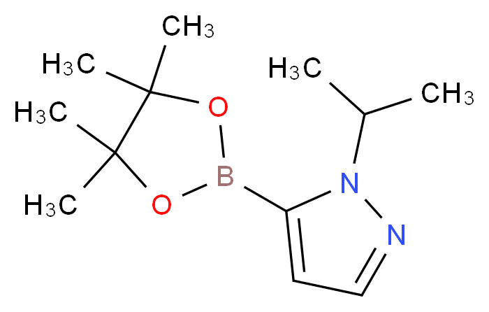 1-(propan-2-yl)-5-(tetramethyl-1,3,2-dioxaborolan-2-yl)-1H-pyrazole_分子结构_CAS_1282518-60-8