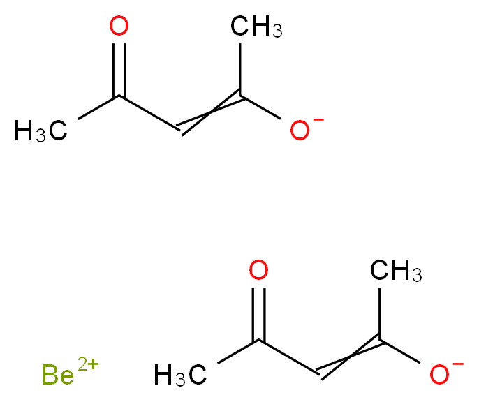 beryllium(2+) ion bis(4-oxopent-2-en-2-olate)_分子结构_CAS_10210-64-7