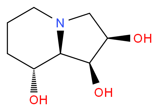 (1S,2R,8R,8aR)-octahydroindolizine-1,2,8-triol_分子结构_CAS_72741-87-8