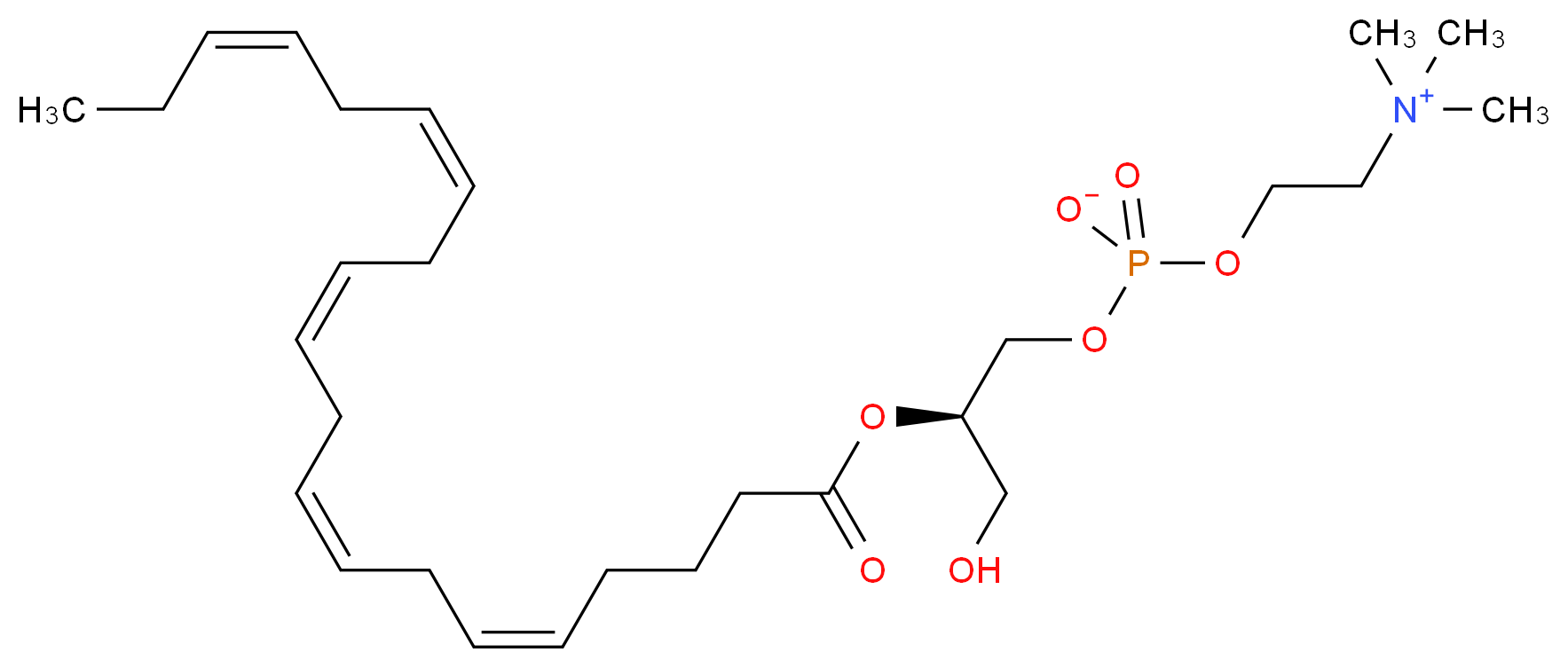 (2-{[(2R)-3-hydroxy-2-[(5Z,8Z,11Z,14Z,17Z)-icosa-5,8,11,14,17-pentaenoyloxy]propyl phosphonato]oxy}ethyl)trimethylazanium_分子结构_CAS_112667-21-7