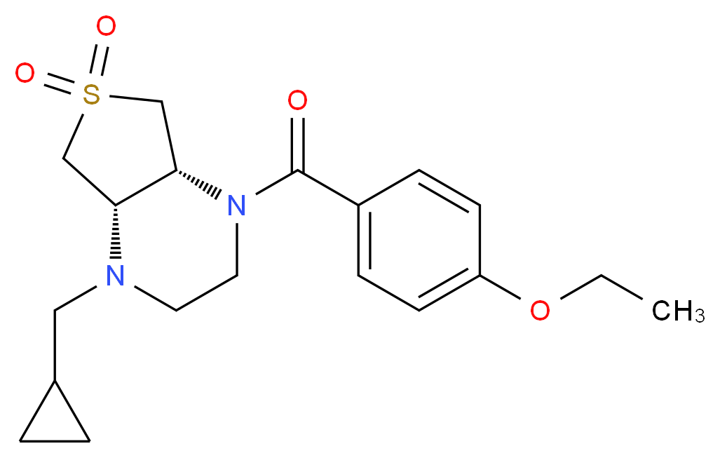 (4aR*,7aS*)-1-(cyclopropylmethyl)-4-(4-ethoxybenzoyl)octahydrothieno[3,4-b]pyrazine 6,6-dioxide_分子结构_CAS_)