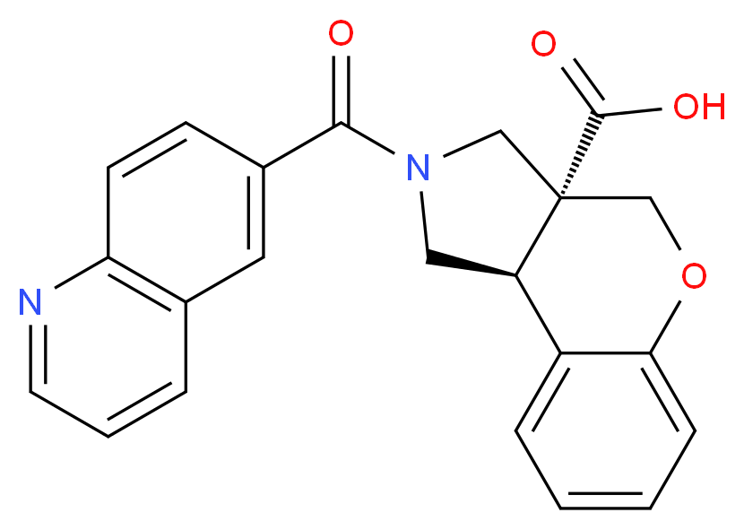 (3aR*,9bR*)-2-(quinolin-6-ylcarbonyl)-1,2,3,9b-tetrahydrochromeno[3,4-c]pyrrole-3a(4H)-carboxylic acid_分子结构_CAS_)