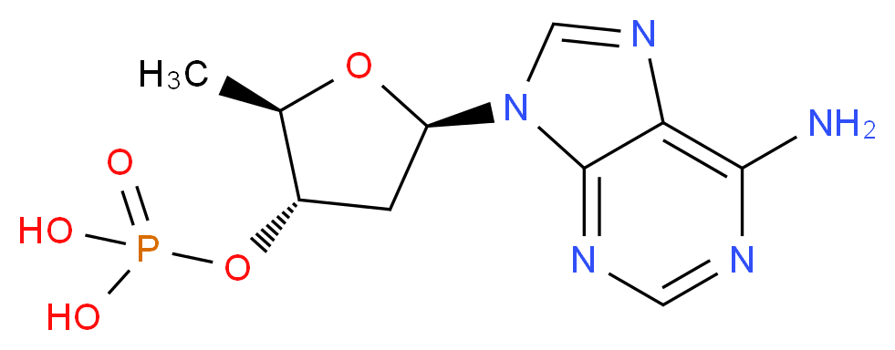 {[(2R,3S,5R)-5-(6-amino-9H-purin-9-yl)-2-methyloxolan-3-yl]oxy}phosphonic acid_分子结构_CAS_121878-11-3