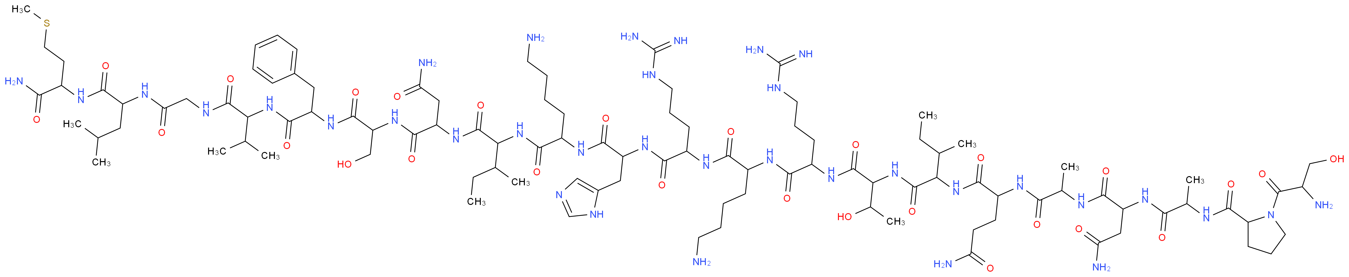 N-{1-[(1-{[1-({5-amino-1-[(1-{[1-({5-amino-1-[(1-{[2-carbamoyl-1-({1-[(1-{[1-({[(1-{[1-carbamoyl-3-(methylsulfanyl)propyl]carbamoyl}-3-methylbutyl)carbamoyl]methyl}carbamoyl)-2-methylpropyl]carbamoyl}-2-phenylethyl)carbamoyl]-2-hydroxyethyl}carbamoyl)ethyl]carbamoyl}-2-methylbutyl)carbamoyl]pentyl}carbamoyl)-2-(1H-imidazol-5-yl)ethyl]carbamoyl}-4-carbamimidamidobutyl)carbamoyl]pentyl}carbamoyl)-4-carbamimidamidobutyl]carbamoyl}-2-hydroxypropyl)carbamoyl]-2-methylbutyl}-2-{2-[2-(2-{[1-(2-amino-3-hydroxypropanoyl)pyrrolidin-2-yl]formamido}propanamido)-3-carbamoylpropanamido]propanamido}pentanediamide_分子结构_CAS_133950-47-7