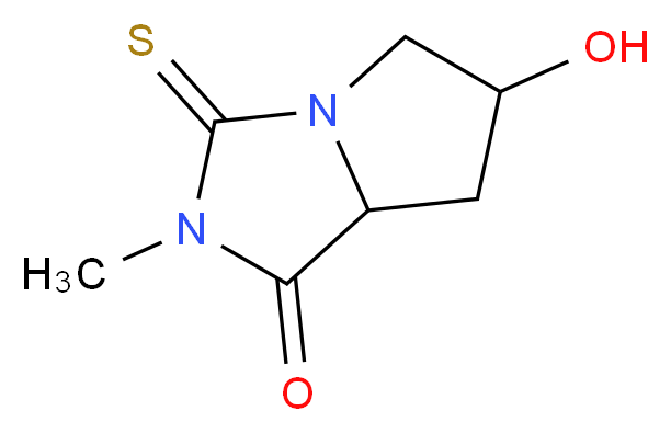 6-hydroxy-2-methyl-3-sulfanylidene-hexahydro-1H-pyrrolo[1,2-c]imidazolidin-1-one_分子结构_CAS_104809-12-3