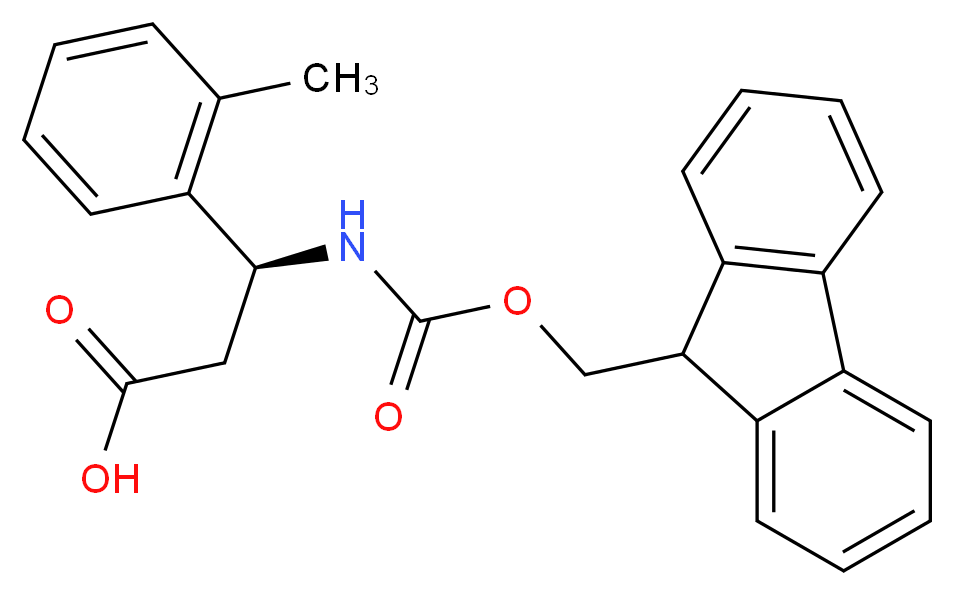 (3S)-3-({[(9H-fluoren-9-yl)methoxy]carbonyl}amino)-3-(2-methylphenyl)propanoic acid_分子结构_CAS_501015-26-5