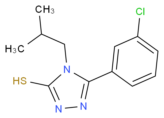 5-(3-Chlorophenyl)-4-isobutyl-4H-1,2,4-triazole-3-thiol_分子结构_CAS_26028-64-8)