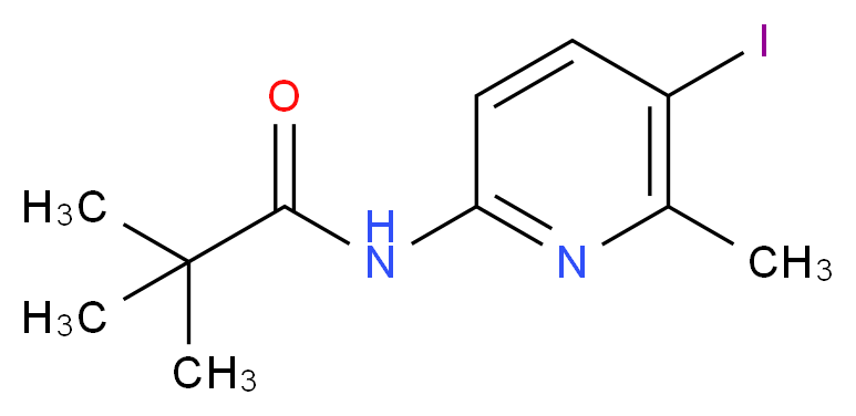 N-(5-iodo-6-methylpyridin-2-yl)-2,2-dimethylpropanamide_分子结构_CAS_676588-16-2