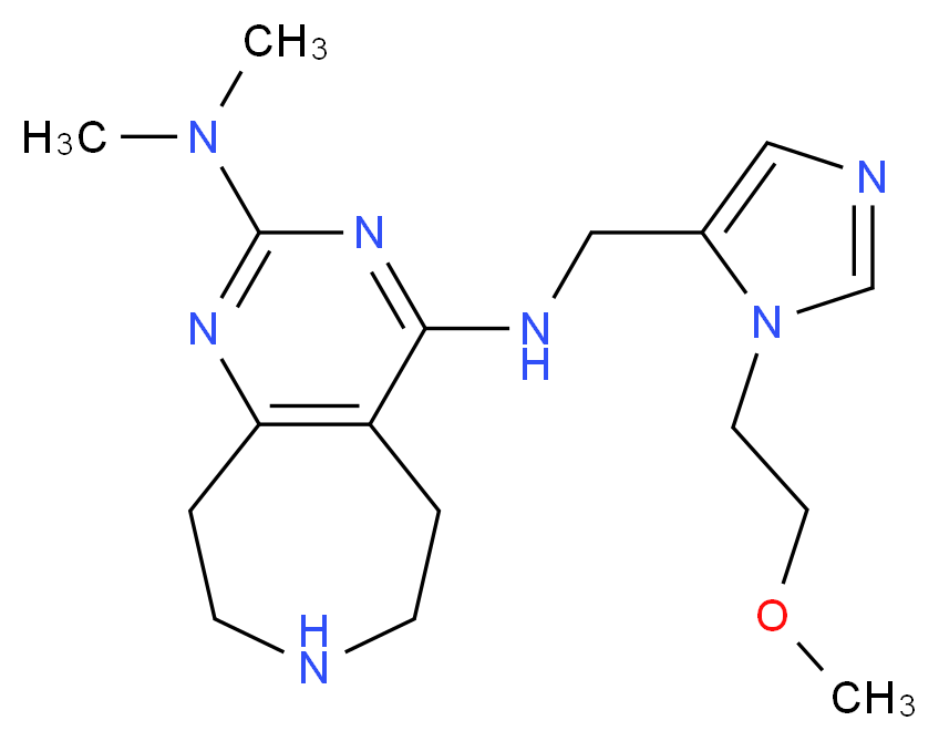 N~4~-{[1-(2-methoxyethyl)-1H-imidazol-5-yl]methyl}-N~2~,N~2~-dimethyl-6,7,8,9-tetrahydro-5H-pyrimido[4,5-d]azepine-2,4-diamine_分子结构_CAS_)
