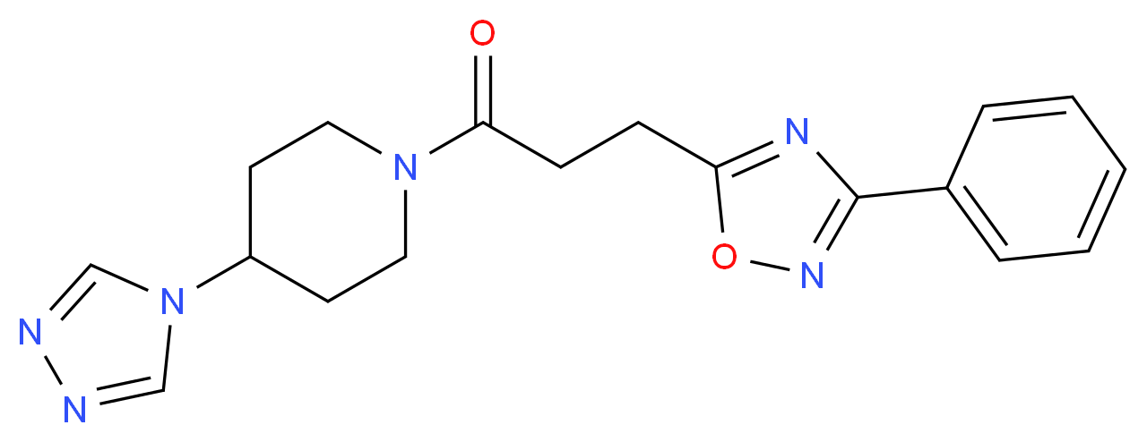 1-[3-(3-phenyl-1,2,4-oxadiazol-5-yl)propanoyl]-4-(4H-1,2,4-triazol-4-yl)piperidine_分子结构_CAS_)