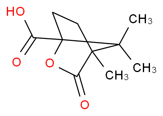 4,7,7-trimethyl-3-oxo-2-oxabicyclo[2.2.1]heptane-1-carboxylic acid_分子结构_CAS_13429-83-9