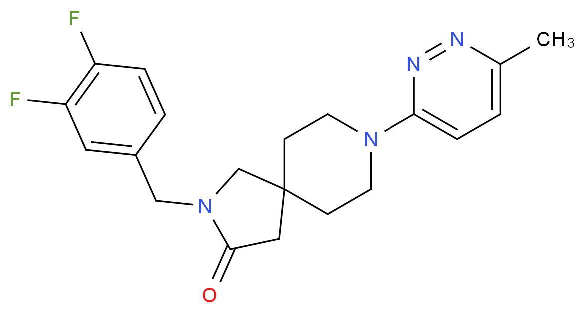 2-(3,4-difluorobenzyl)-8-(6-methyl-3-pyridazinyl)-2,8-diazaspiro[4.5]decan-3-one_分子结构_CAS_)