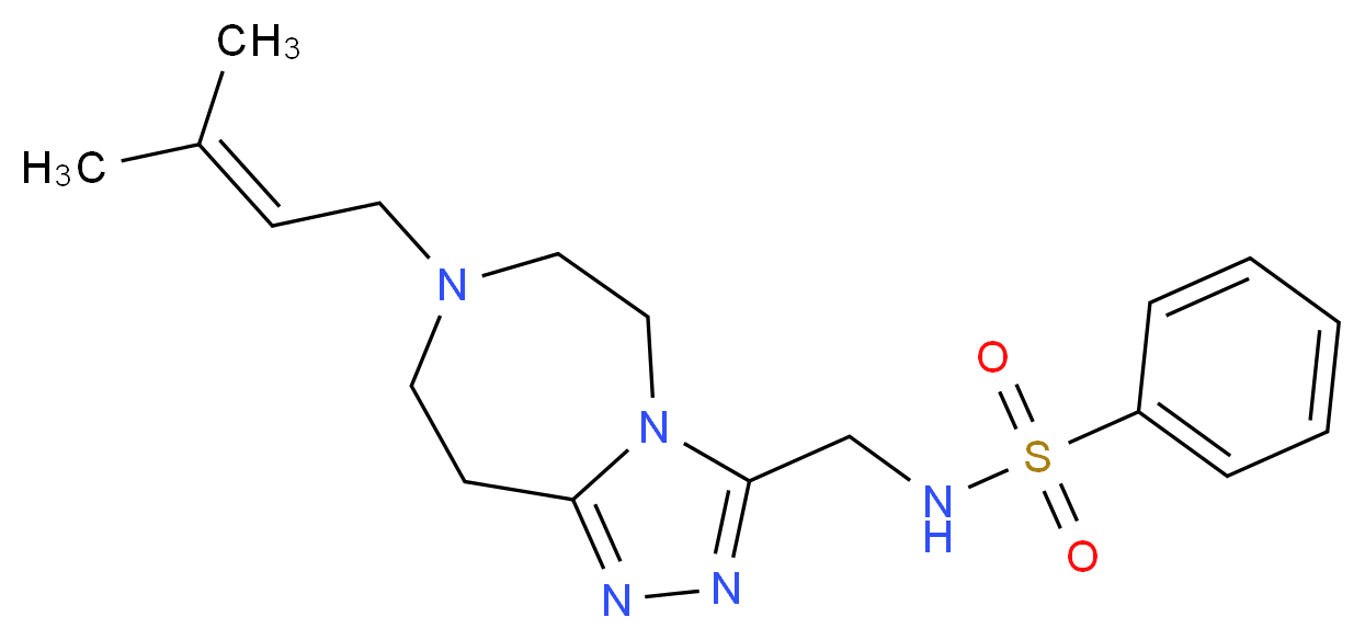 N-{[7-(3-methyl-2-buten-1-yl)-6,7,8,9-tetrahydro-5H-[1,2,4]triazolo[4,3-d][1,4]diazepin-3-yl]methyl}benzenesulfonamide_分子结构_CAS_)