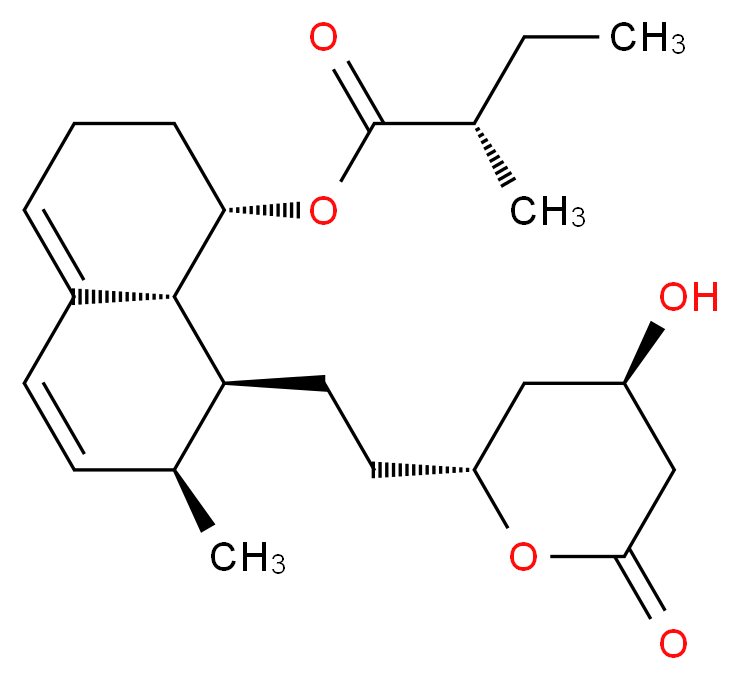 (1S,7S,8S,8aR)-8-{2-[(2R,4R)-4-hydroxy-6-oxooxan-2-yl]ethyl}-7-methyl-1,2,3,7,8,8a-hexahydronaphthalen-1-yl (2S)-2-methylbutanoate_分子结构_CAS_73573-88-3