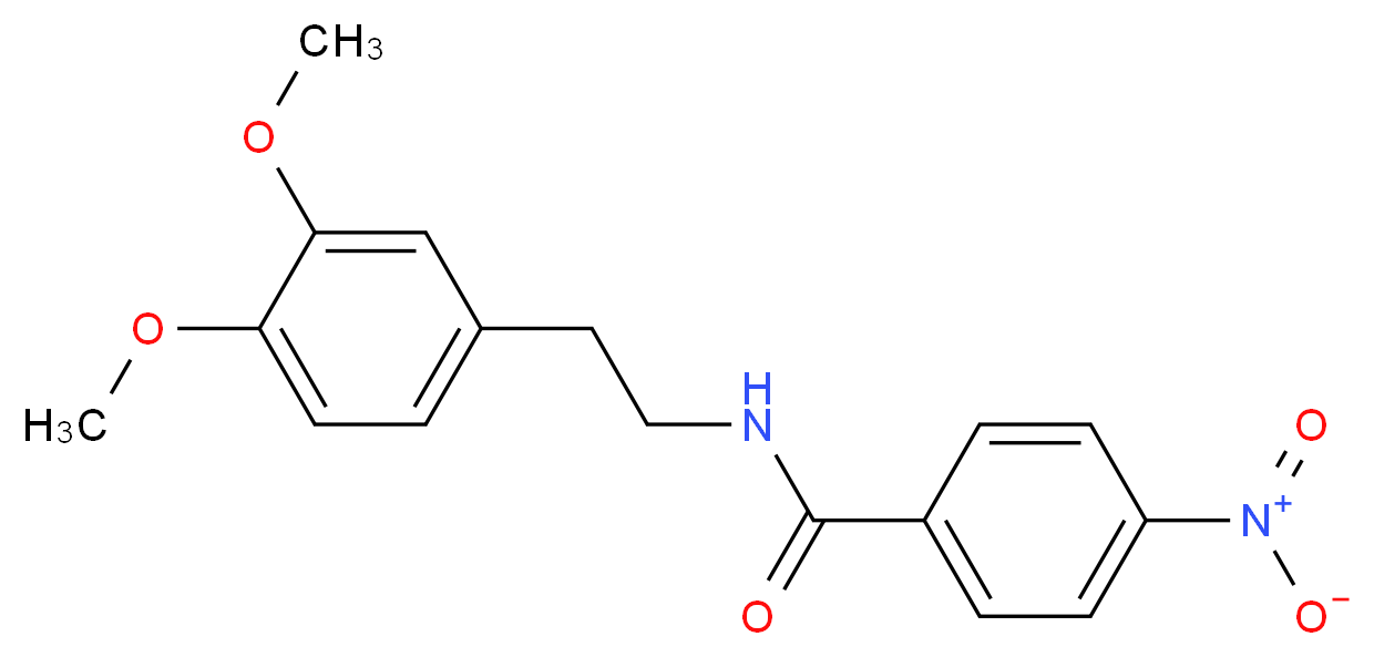 N-[2-(3,4-dimethoxyphenyl)ethyl]-4-nitrobenzamide_分子结构_CAS_10268-50-5