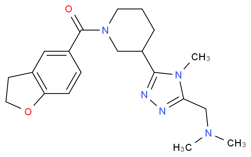 ({5-[1-(2,3-dihydro-1-benzofuran-5-ylcarbonyl)piperidin-3-yl]-4-methyl-4H-1,2,4-triazol-3-yl}methyl)dimethylamine_分子结构_CAS_)