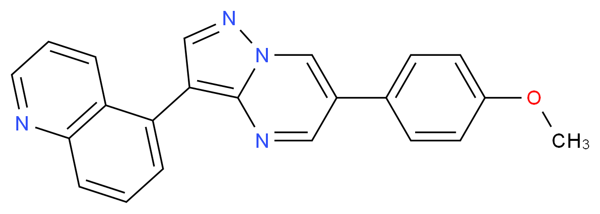 5-[6-(4-methoxyphenyl)pyrazolo[1,5-a]pyrimidin-3-yl]quinoline_分子结构_CAS_1285702-20-6