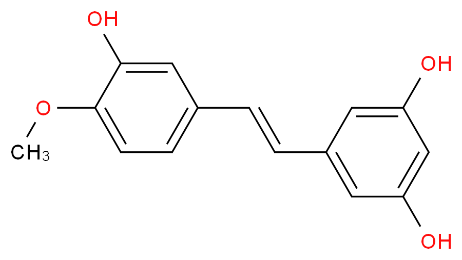 5-[(E)-2-(3-hydroxy-4-methoxyphenyl)ethenyl]benzene-1,3-diol_分子结构_CAS_500-65-2