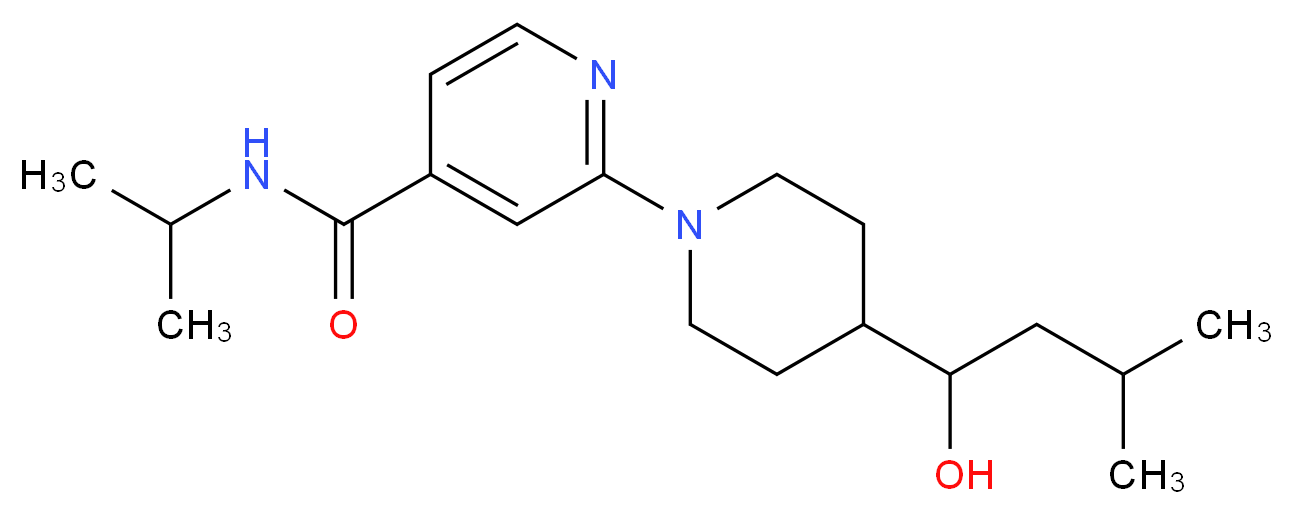 2-[4-(1-hydroxy-3-methylbutyl)-1-piperidinyl]-N-isopropylisonicotinamide_分子结构_CAS_)