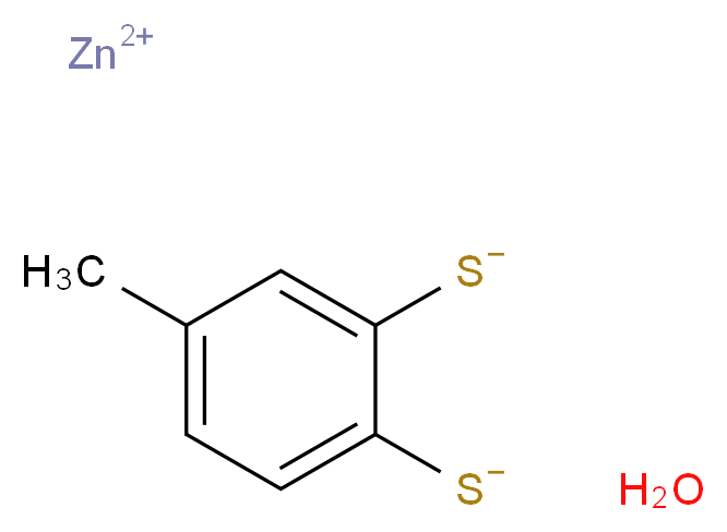 zinc(2+) ion (4-methyl-2-sulfanidylphenyl)sulfanide hydrate_分子结构_CAS_123333-86-8