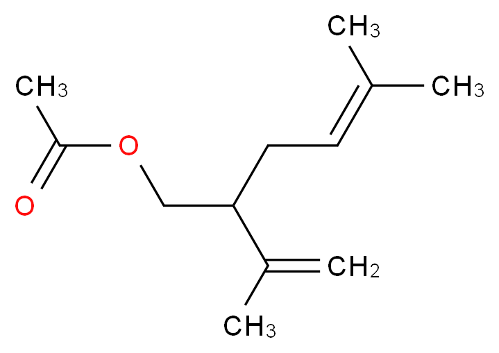 5-methyl-2-(prop-1-en-2-yl)hex-4-en-1-yl acetate_分子结构_CAS_25905-14-0