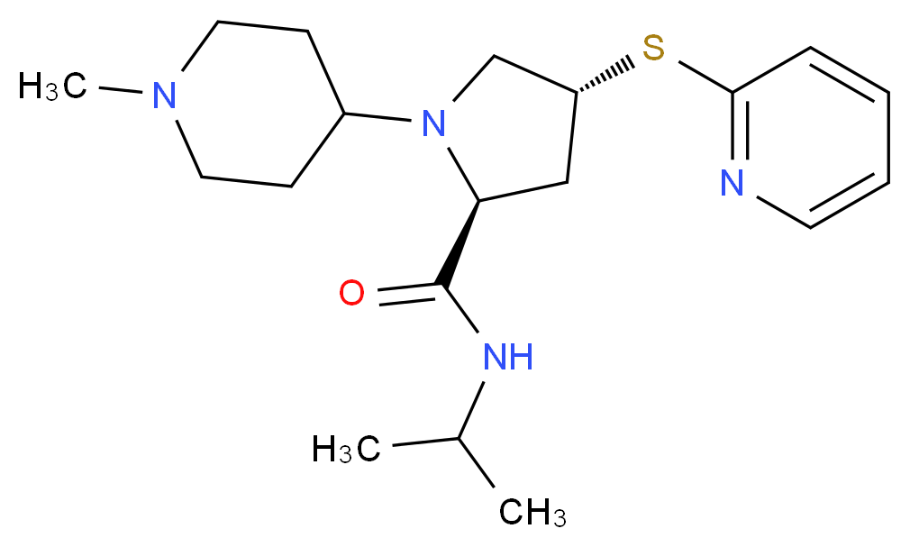 (4R)-N-isopropyl-1-(1-methyl-4-piperidinyl)-4-(2-pyridinylthio)-L-prolinamide_分子结构_CAS_)