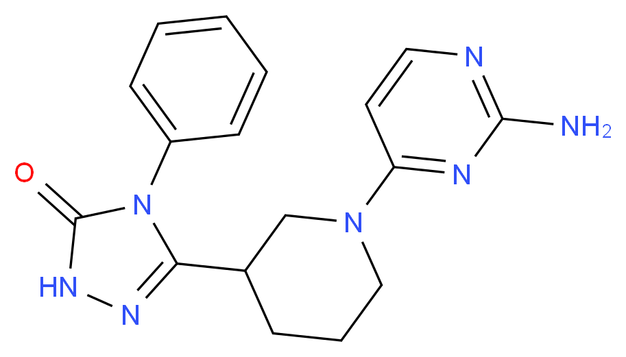 5-[1-(2-amino-4-pyrimidinyl)-3-piperidinyl]-4-phenyl-2,4-dihydro-3H-1,2,4-triazol-3-one_分子结构_CAS_)