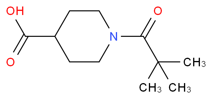 1-(2,2-Dimethylpropanoyl)piperidine-4-carboxylic acid_分子结构_CAS_)