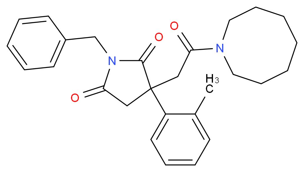 3-[2-(1-azocanyl)-2-oxoethyl]-1-benzyl-3-(2-methylphenyl)-2,5-pyrrolidinedione_分子结构_CAS_)