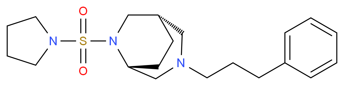 (1S*,5R*)-3-(3-phenylpropyl)-6-(pyrrolidin-1-ylsulfonyl)-3,6-diazabicyclo[3.2.2]nonane_分子结构_CAS_)