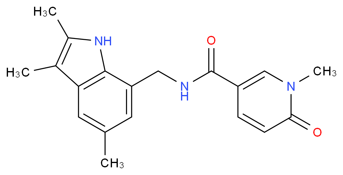 1-methyl-6-oxo-N-[(2,3,5-trimethyl-1H-indol-7-yl)methyl]-1,6-dihydropyridine-3-carboxamide_分子结构_CAS_)