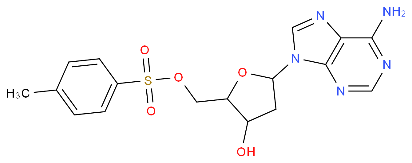[5-(6-amino-9H-purin-9-yl)-3-hydroxyoxolan-2-yl]methyl 4-methylbenzene-1-sulfonate_分子结构_CAS_6698-29-9
