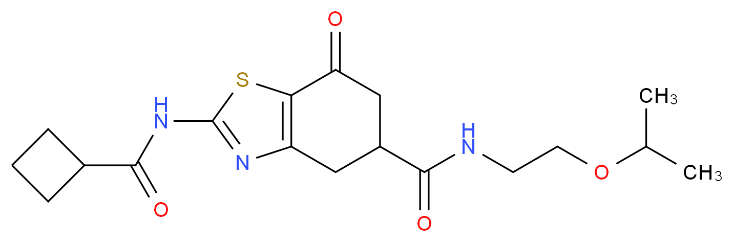 2-[(cyclobutylcarbonyl)amino]-N-(2-isopropoxyethyl)-7-oxo-4,5,6,7-tetrahydro-1,3-benzothiazole-5-carboxamide_分子结构_CAS_)