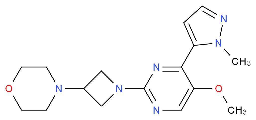 4-{1-[5-methoxy-4-(1-methyl-1H-pyrazol-5-yl)pyrimidin-2-yl]azetidin-3-yl}morpholine_分子结构_CAS_)