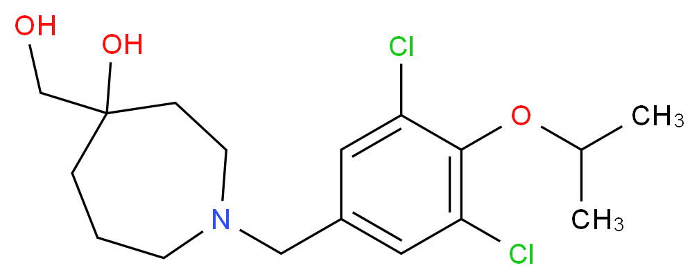 1-(3,5-dichloro-4-isopropoxybenzyl)-4-(hydroxymethyl)-4-azepanol_分子结构_CAS_)