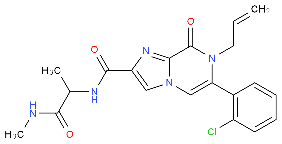 7-allyl-6-(2-chlorophenyl)-N-[1-methyl-2-(methylamino)-2-oxoethyl]-8-oxo-7,8-dihydroimidazo[1,2-a]pyrazine-2-carboxamide_分子结构_CAS_)