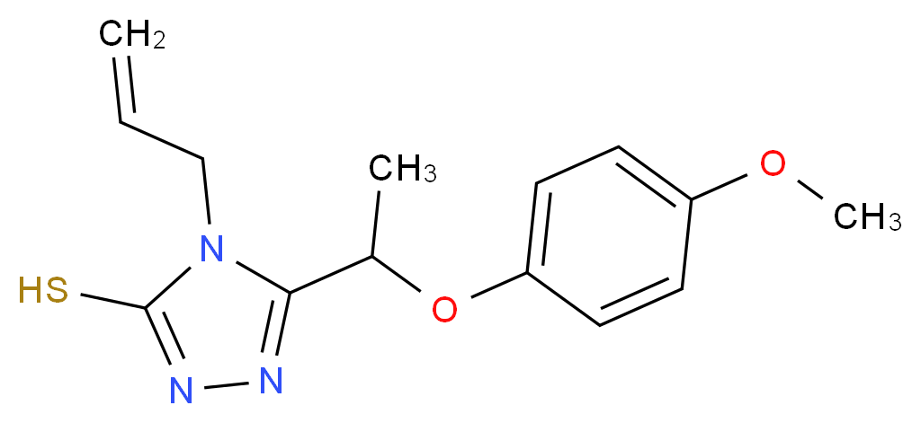 4-Allyl-5-[1-(4-methoxyphenoxy)ethyl]-4H-1,2,4-triazole-3-thiol_分子结构_CAS_669737-43-3)