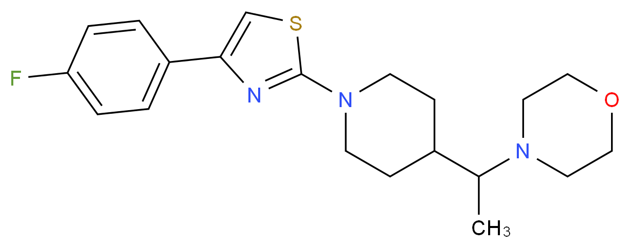 4-(1-{1-[4-(4-fluorophenyl)-1,3-thiazol-2-yl]-4-piperidinyl}ethyl)morpholine_分子结构_CAS_)
