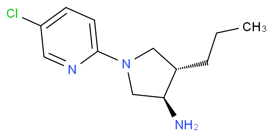 (3R*,4S*)-1-(5-chloro-2-pyridinyl)-4-propyl-3-pyrrolidinamine_分子结构_CAS_)