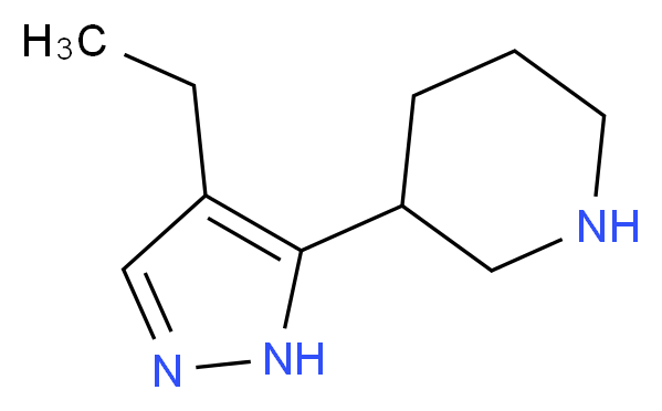 3-(4-ethyl-1H-pyrazol-5-yl)piperidine_分子结构_CAS_)
