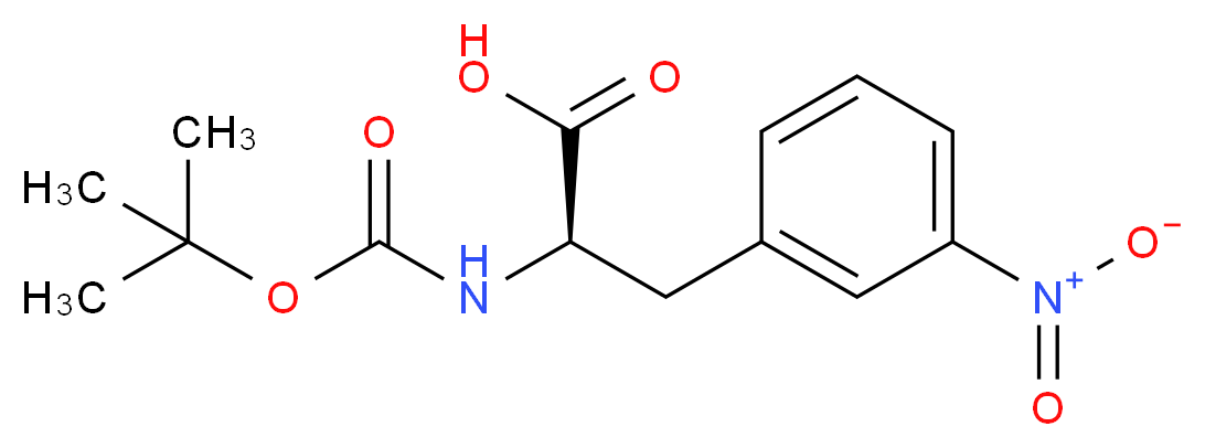 (2R)-2-{[(tert-butoxy)carbonyl]amino}-3-(3-nitrophenyl)propanoic acid_分子结构_CAS_158741-21-0