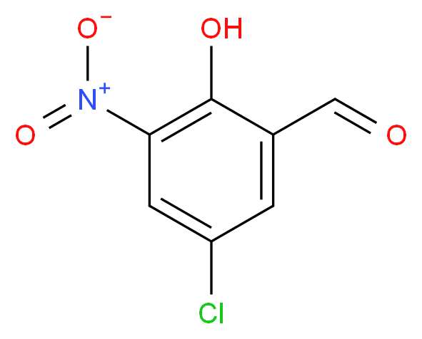 5-chloro-2-hydroxy-3-nitrobenzaldehyde_分子结构_CAS_16634-90-5