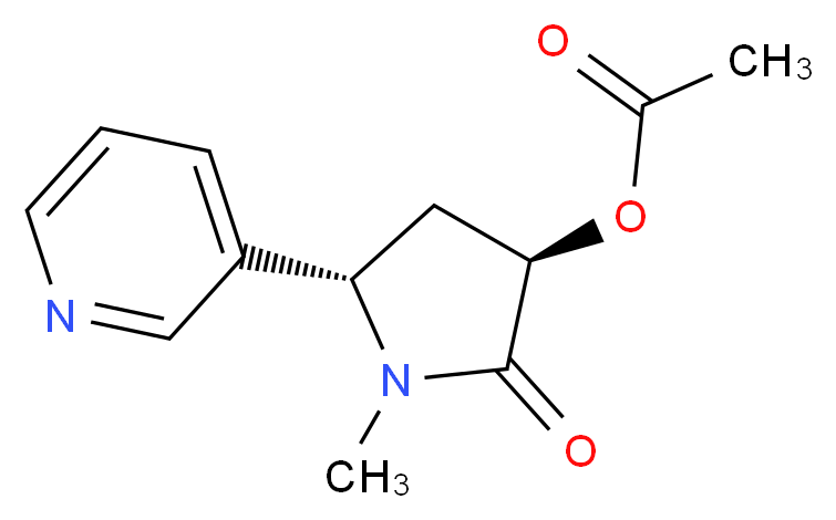 (3R,5S)-1-methyl-2-oxo-5-(pyridin-3-yl)pyrrolidin-3-yl acetate_分子结构_CAS_111034-55-0