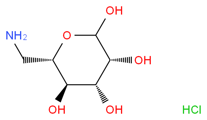 (3R,4R,5R,6S)-6-(aminomethyl)oxane-2,3,4,5-tetrol hydrochloride_分子结构_CAS_55324-97-5