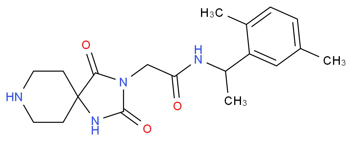N-[1-(2,5-dimethylphenyl)ethyl]-2-(2,4-dioxo-1,3,8-triazaspiro[4.5]dec-3-yl)acetamide_分子结构_CAS_)