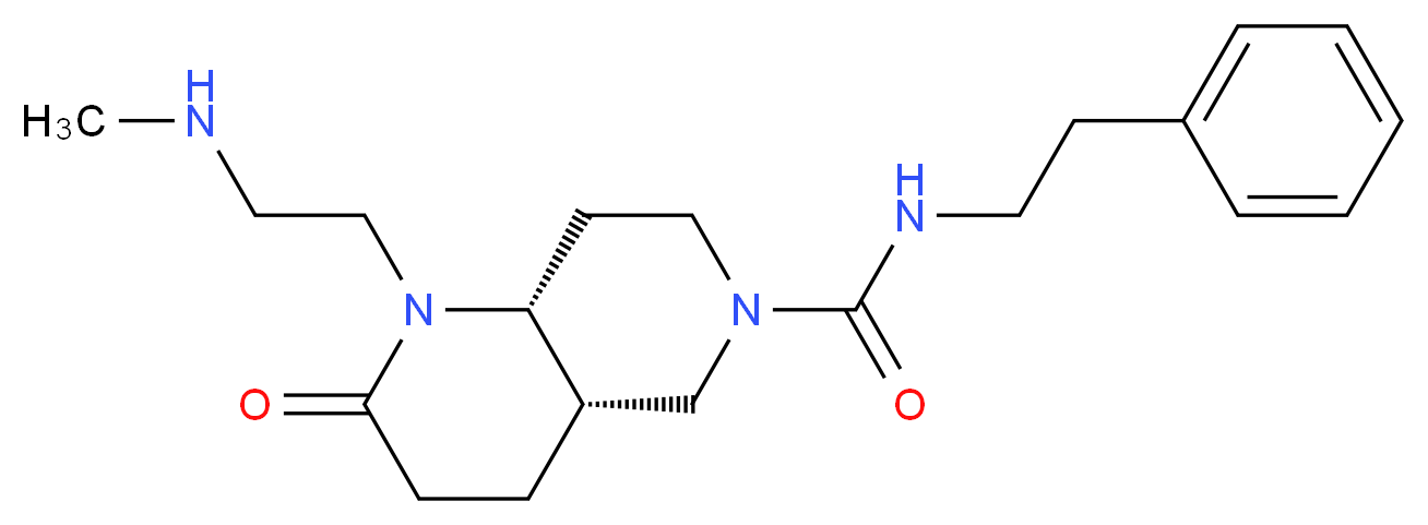 (4aS*,8aR*)-1-[2-(methylamino)ethyl]-2-oxo-N-(2-phenylethyl)octahydro-1,6-naphthyridine-6(2H)-carboxamide_分子结构_CAS_)